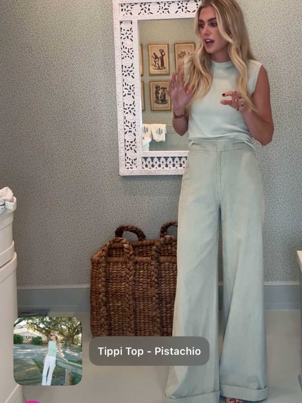 Julia amory Julia cord pant and tippi top Pistachio Wide-Leg Pants & Tippi Top